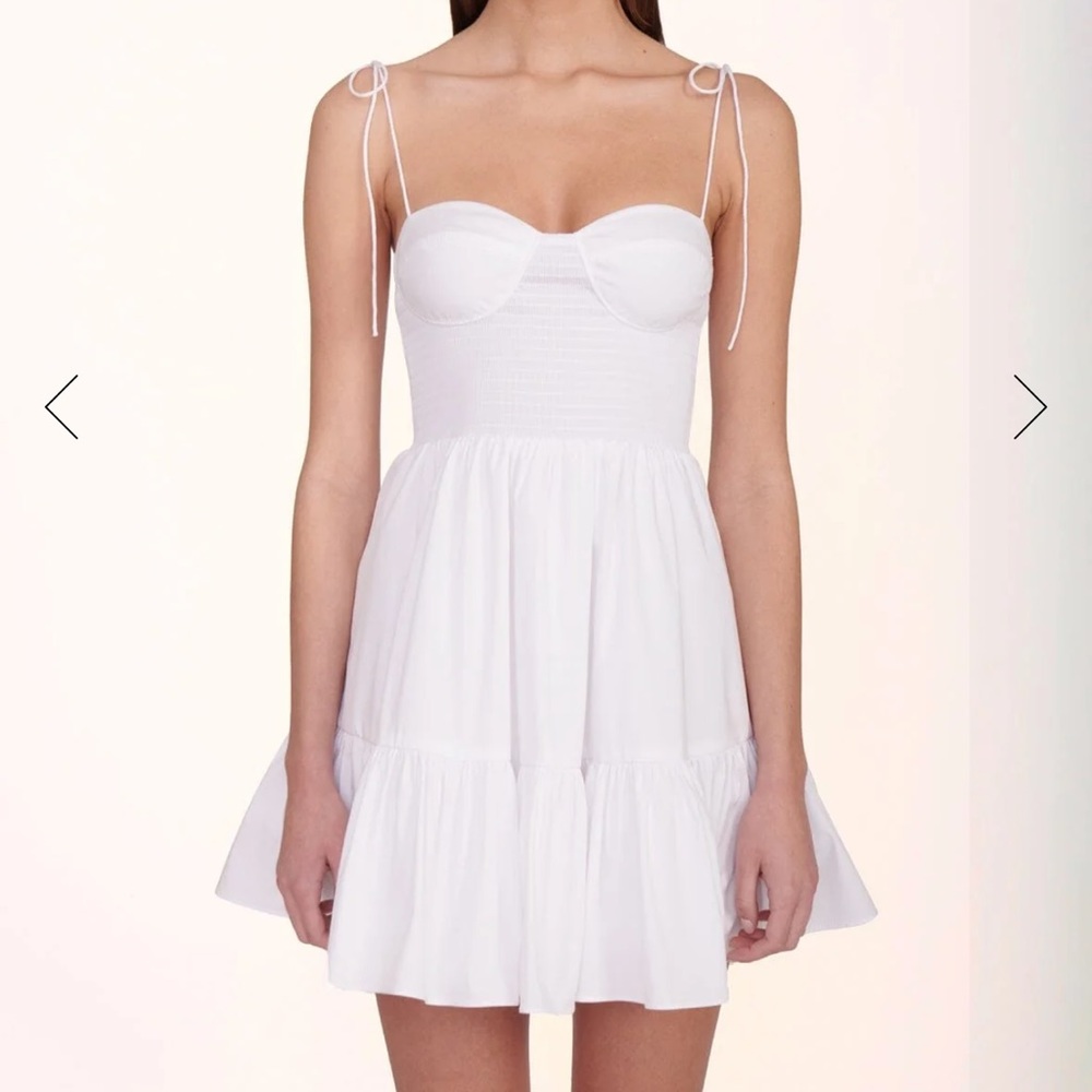 “Staud” Mini Landry Dress in White